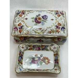 Vintage Schumann Bavaria Arzberg Germany  Porcelain‎ Jewelry Box & Trinket Dish